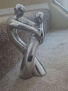 Abstract Embrace Sculptural Accent - Silver
